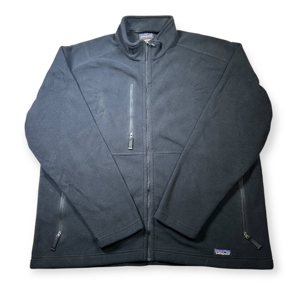 2000s Patagonia Synchilla Full‎ Zip Fleece Black  Men's XL - Read